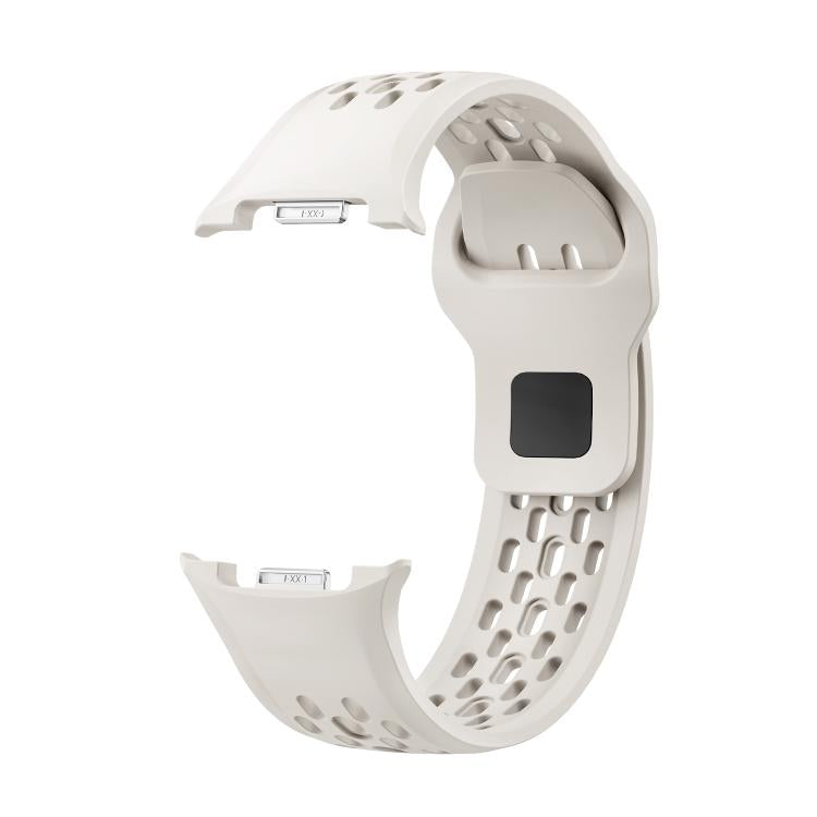 For Samsung Galaxy Watch8 44mm Speed Bezel and Black Reverse Buckle Silicone Watch Band(Beige Black) - Watch Bands by buy2fix | Online Shopping UK | buy2fix