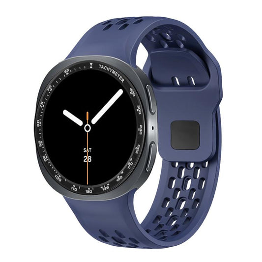 For Samsung Galaxy Watch8 44mm Speed Bezel and Black Reverse Buckle Silicone Watch Band(Midnight Blue Black) - Watch Bands by buy2fix | Online Shopping UK | buy2fix