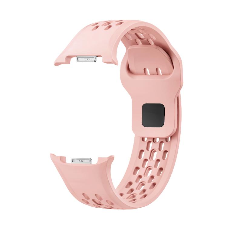 For Samsung Galaxy Watch8 40mm Speed Bezel and Black Reverse Buckle Silicone Watch Band(Pink Silver) - Watch Bands by buy2fix | Online Shopping UK | buy2fix