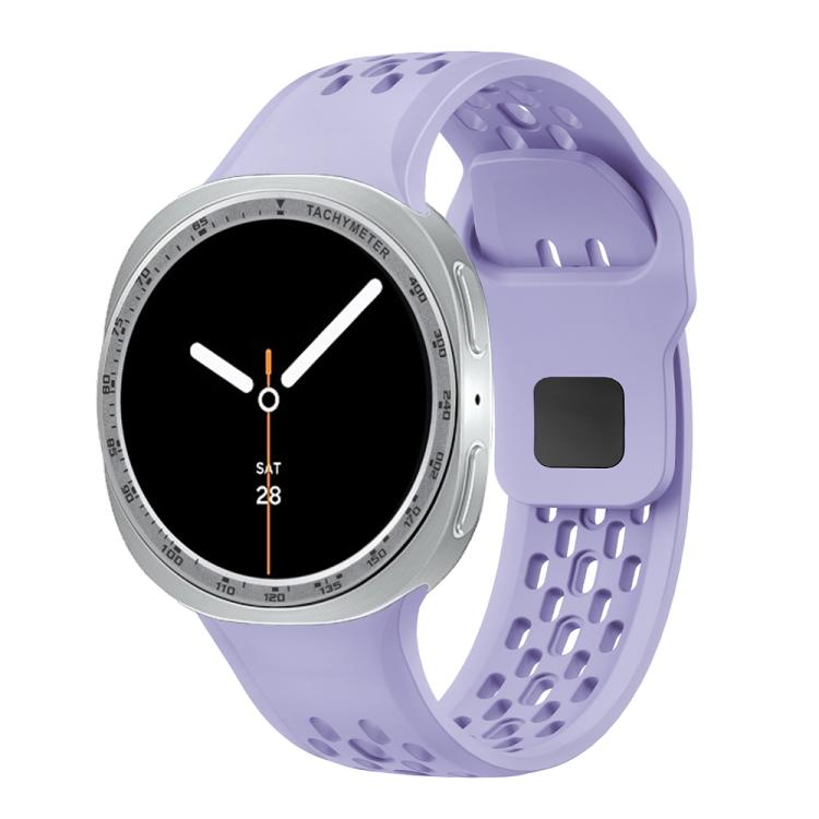 For Samsung Galaxy Watch8 40mm Speed Bezel and Black Reverse Buckle Silicone Watch Band(Purple Silver) - Watch Bands by buy2fix | Online Shopping UK | buy2fix