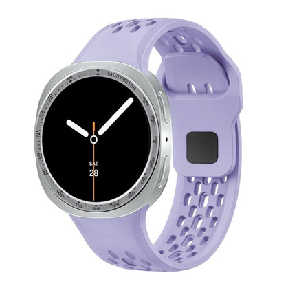 For Samsung Galaxy Watch8 40mm Speed Bezel and Black Reverse Buckle Silicone Watch Band(Purple Silver) - Watch Bands by buy2fix | Online Shopping UK | buy2fix