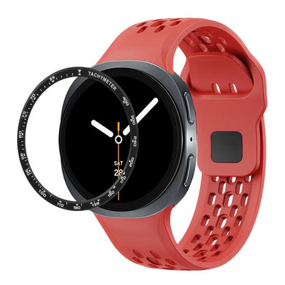 For Samsung Galaxy Watch8 40mm Speed Bezel and Black Reverse Buckle Silicone Watch Band(Red Black) - Watch Bands by buy2fix | Online Shopping UK | buy2fix