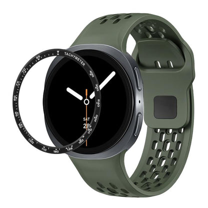 For Samsung Galaxy Watch8 40mm Speed Bezel and Black Reverse Buckle Silicone Watch Band(Army Green Black) - Watch Bands by buy2fix | Online Shopping UK | buy2fix