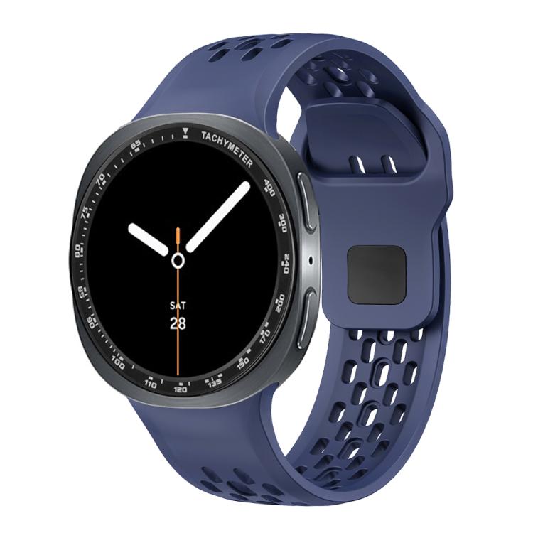 For Samsung Galaxy Watch8 40mm Speed Bezel and Black Reverse Buckle Silicone Watch Band(Midnight Blue Black) - Watch Bands by buy2fix | Online Shopping UK | buy2fix