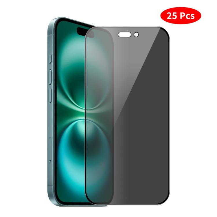 For iPhone 16 JUNSUNMAY 25pcs Silk Print Full Coverage Privacy Tempered Glass Film - iPhone 16 Tempered Glass by JUNSUNMAY | Online Shopping UK | buy2fix