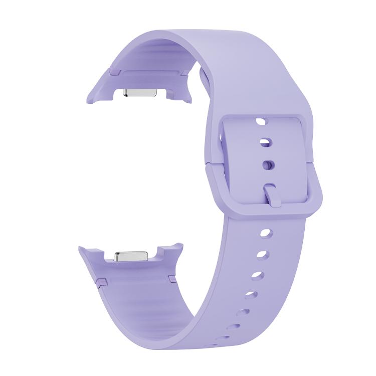 For Samsung Galaxy Watch8 44mm Speed Bezel and Solid Color Stitched Silicone Watch Band(Official Purple Silver) - Watch Bands by buy2fix | Online Shopping UK | buy2fix
