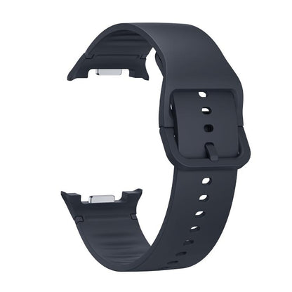For Samsung Galaxy Watch8 44mm Speed Bezel and Solid Color Stitched Silicone Watch Band(Dark Gray Silver) - Watch Bands by buy2fix | Online Shopping UK | buy2fix