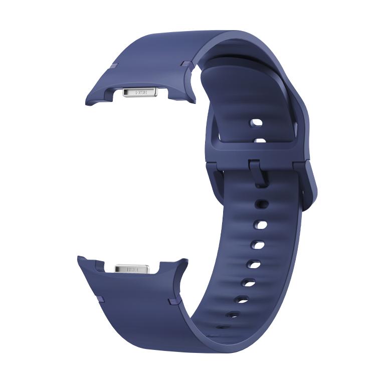 For Samsung Galaxy Watch8 44mm Speed Bezel and Solid Color Stitched Silicone Watch Band(Midnight Blue Black) - Watch Bands by buy2fix | Online Shopping UK | buy2fix
