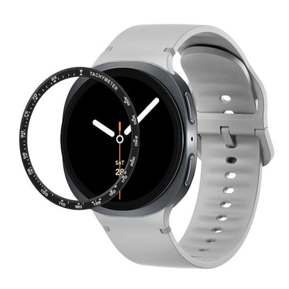 For Samsung Galaxy Watch8 40mm Speed Bezel and Solid Color Stitched Silicone Watch Band(Gray Black) - Watch Bands by buy2fix | Online Shopping UK | buy2fix