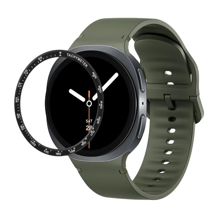 For Samsung Galaxy Watch8 40mm Speed Bezel and Solid Color Stitched Silicone Watch Band(Army Green Black) - Watch Bands by buy2fix | Online Shopping UK | buy2fix