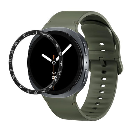 For Samsung Galaxy Watch8 40mm Speed Bezel and Solid Color Stitched Silicone Watch Band(Army Green Black) - Watch Bands by buy2fix | Online Shopping UK | buy2fix
