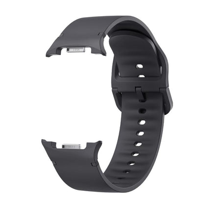 For Samsung Galaxy Watch8 44mm Diamond Bezel and Solid Color Stitched Silicone Watch Band(Dark Gray Silver) - Watch Bands by buy2fix | Online Shopping UK | buy2fix
