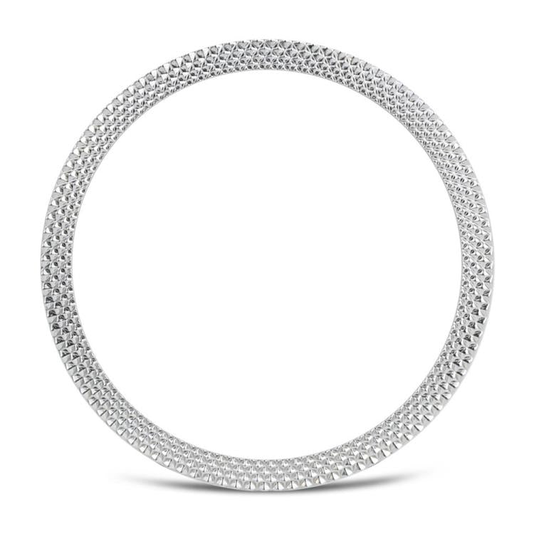 For Samsung Galaxy Watch8 44mm Rhombic Texture Bezel and Solid Color Stitched Silicone Watch Band(Black Silver) - Watch Bands by buy2fix | Online Shopping UK | buy2fix