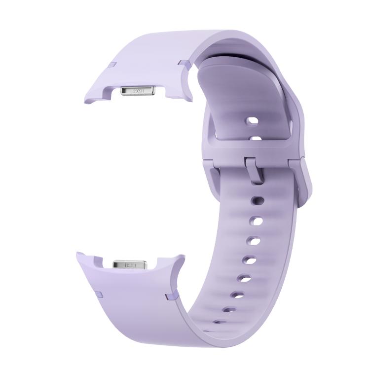 For Samsung Galaxy Watch8 40mm Rhombic Texture Bezel and Solid Color Stitched Silicone Watch Band(Official Purple Silver) - Watch Bands by buy2fix | Online Shopping UK | buy2fix