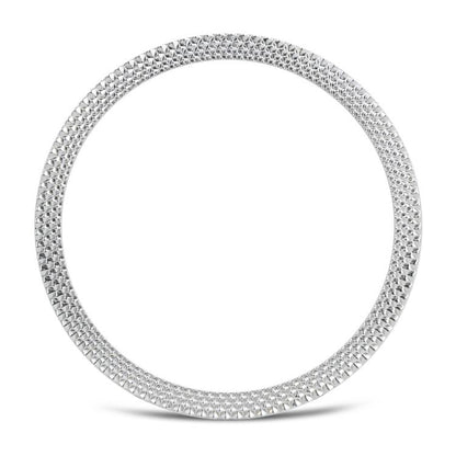 For Samsung Galaxy Watch8 40mm Rhombic Texture Bezel and Solid Color Stitched Silicone Watch Band(Light Blue Silver) - Watch Bands by buy2fix | Online Shopping UK | buy2fix