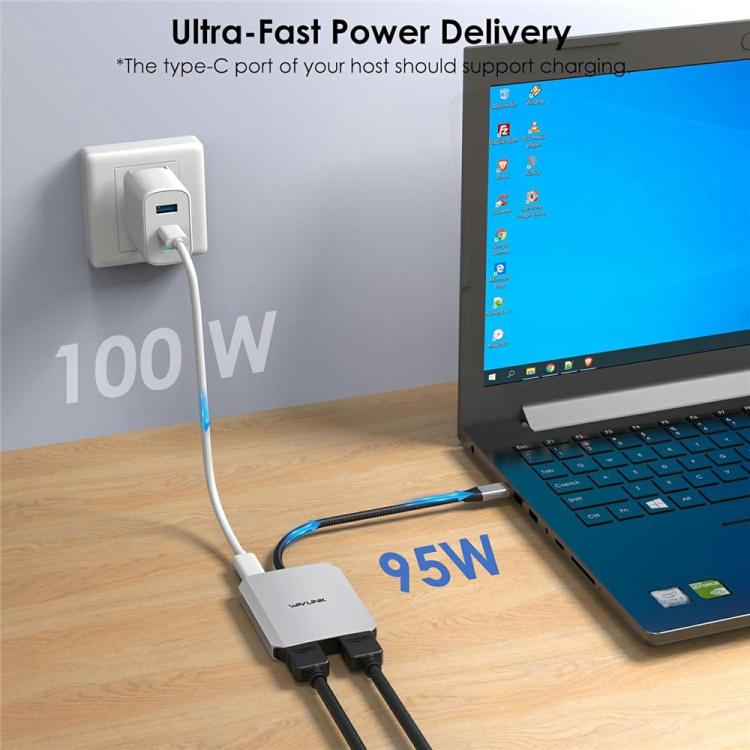 WAVLINK UMD320 With 100W Power Port Type-C to 4K HDMI + 8K HDMI Adapter - Adapter by WAVLINK | Online Shopping UK | buy2fix