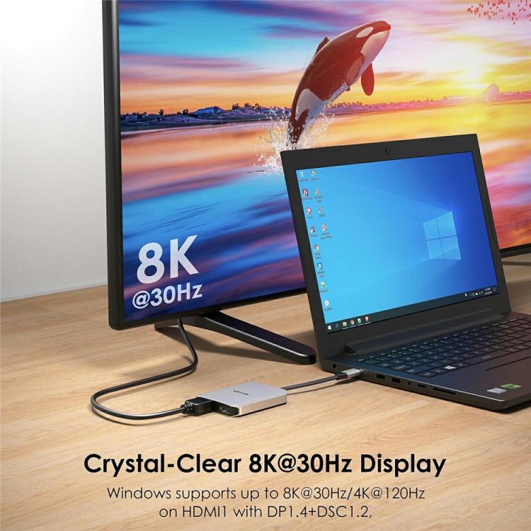 WAVLINK UMD320 With 100W Power Port Type-C to 4K HDMI + 8K HDMI Adapter - Adapter by WAVLINK | Online Shopping UK | buy2fix