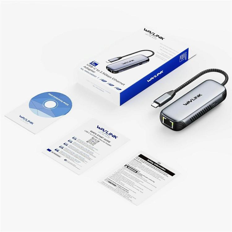 WAVLINK NWU330GD Support 95W PD Output USB-C to RJ45 2.5Gbps Network Converter - USB Network Adapter by WAVLINK | Online Shopping UK | buy2fix