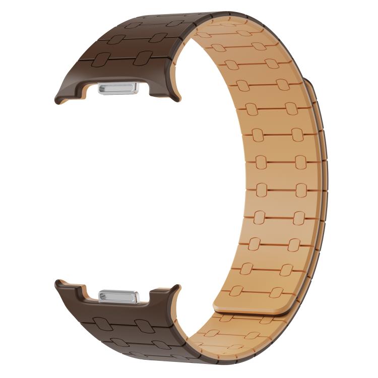 For Samsung Galaxy Watch8 / Watch8 Classic Integrated Magnetic Silicone Watch Band(Dark Brown+Light Brown) - Watch Bands by buy2fix | Online Shopping UK | buy2fix