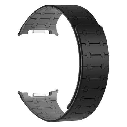 For Samsung Galaxy Watch8 / Watch8 Classic Integrated Magnetic Silicone Watch Band(Black+Gray) - Watch Bands by buy2fix | Online Shopping UK | buy2fix