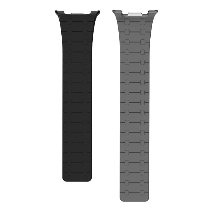 For Samsung Galaxy Watch8 / Watch8 Classic Integrated Magnetic Silicone Watch Band(Black+Gray) - Watch Bands by buy2fix | Online Shopping UK | buy2fix