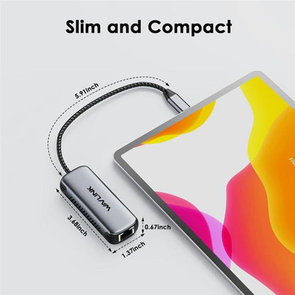 WAVLINK NWU340GD With 95W Charging Port 5Gbps USB-C to RJ45 Ethernet Adapter Converter - USB Network Adapter by WAVLINK | Online Shopping UK | buy2fix