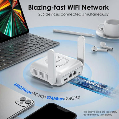WAVLINK WNT100X3  AX3000 160MHz MU-MIMO OFDMA VPN Dual Band WiFi 6 Travel Router, Color:UK Plug - Wireless Routers by WAVLINK | Online Shopping UK | buy2fix