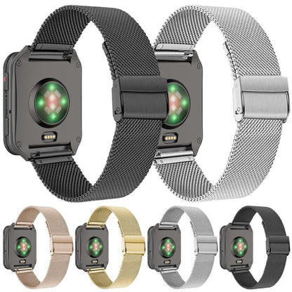 For Garmin Venu X1 Double Buckle Milanese Stainless Steel Watch Band(Black) - Watch Bands by buy2fix | Online Shopping UK | buy2fix