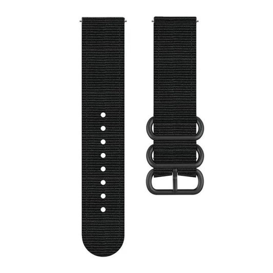 For Garmin Venu X1 Ring Buckle Nylon Canvas Watch Band(Black) - Watch Bands by buy2fix | Online Shopping UK | buy2fix