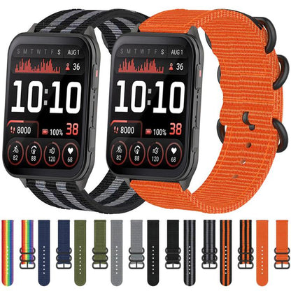 For Garmin Venu X1 Ring Buckle Nylon Canvas Watch Band(Black) - Watch Bands by buy2fix | Online Shopping UK | buy2fix