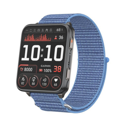 For Garmin Venu X1 Two Section Metal Ring Nylon Hook and Loop Fastener Watch Band(Cape Blue) - Watch Bands by buy2fix | Online Shopping UK | buy2fix