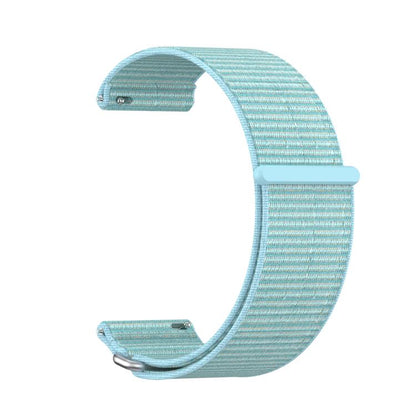 For Garmin Venu X1 Two Section Metal Ring Nylon Hook and Loop Fastener Watch Band(Chrysanthemum Blue) - Watch Bands by buy2fix | Online Shopping UK | buy2fix