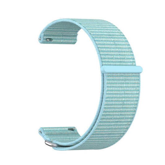 For Garmin Venu X1 Two Section Metal Ring Nylon Hook and Loop Fastener Watch Band(Chrysanthemum Blue) - Watch Bands by buy2fix | Online Shopping UK | buy2fix