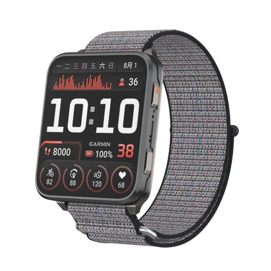 For Garmin Venu X1 Two Section Metal Ring Nylon Hook and Loop Fastener Watch Band(Lava) - Watch Bands by buy2fix | Online Shopping UK | buy2fix