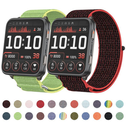 For Garmin Venu X1 Two Section Metal Ring Nylon Hook and Loop Fastener Watch Band(Light Green) - Watch Bands by buy2fix | Online Shopping UK | buy2fix