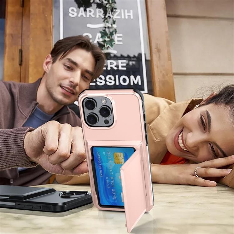 For iPhone 16 Pro Max Kalebol Flip Card Wallet Holder Shockproof Phone Case(Rose Gold) - iPhone 16 Pro Max Cases by Kalebol | Online Shopping UK | buy2fix