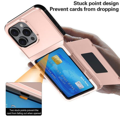 For iPhone 16 Pro Max Kalebol Flip Card Wallet Holder Shockproof Phone Case(Rose Gold) - iPhone 16 Pro Max Cases by Kalebol | Online Shopping UK | buy2fix