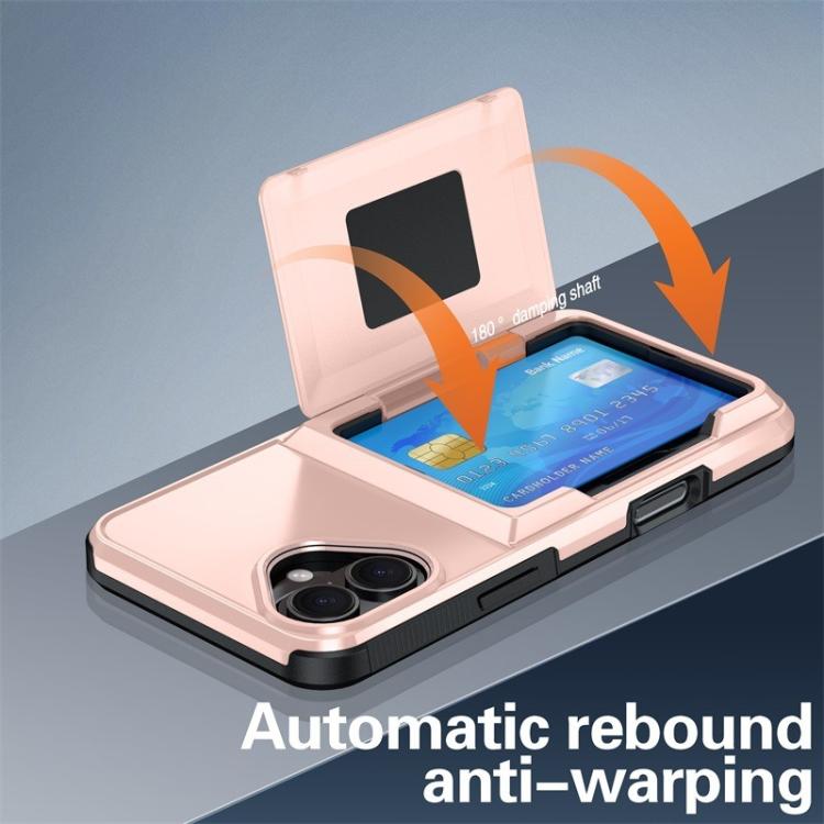 For iPhone 16 Kalebol Flip Card Wallet Holder Shockproof Phone Case(Rose Gold) - iPhone 16 Cases by Kalebol | Online Shopping UK | buy2fix