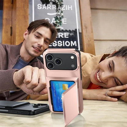 For iPhone 17 Pro Max Kalebol Flip Card Wallet Holder Shockproof Phone Case(Rose Gold) - iPhone 17 Pro Max Cases by Kalebol | Online Shopping UK | buy2fix