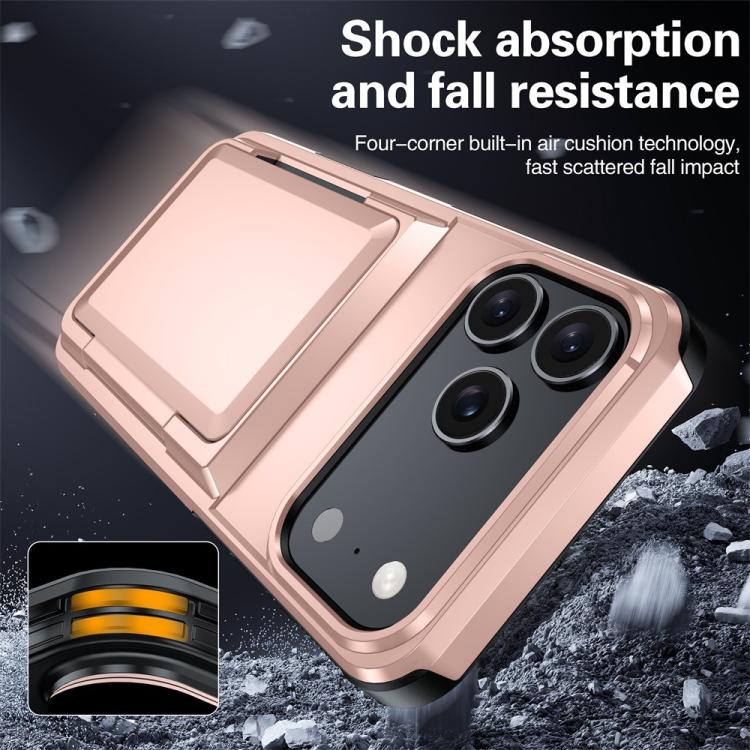 For iPhone 17 Pro Max Kalebol Flip Card Wallet Holder Shockproof Phone Case(Black) - iPhone 17 Pro Max Cases by Kalebol | Online Shopping UK | buy2fix