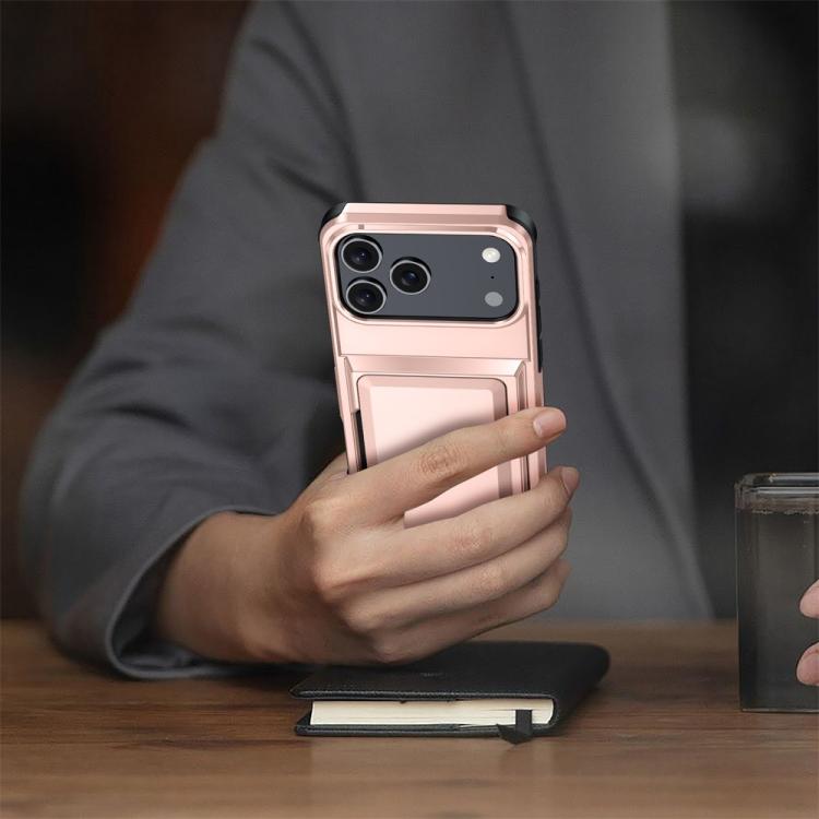 For iPhone 17 Pro Max Kalebol Flip Card Wallet Holder Shockproof Phone Case(Gray) - iPhone 17 Pro Max Cases by Kalebol | Online Shopping UK | buy2fix