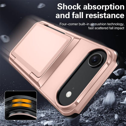 For iPhone 17 Air Kalebol Flip Card Wallet Holder Shockproof Phone Case(Rose Gold) - iPhone 17 Air Cases by Kalebol | Online Shopping UK | buy2fix