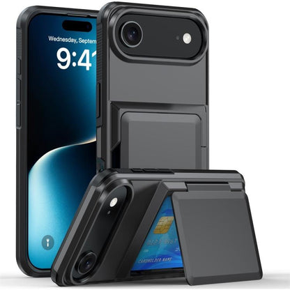 For iPhone 17 Air Kalebol Flip Card Wallet Holder Shockproof Phone Case(Gray) - iPhone 17 Air Cases by Kalebol | Online Shopping UK | buy2fix