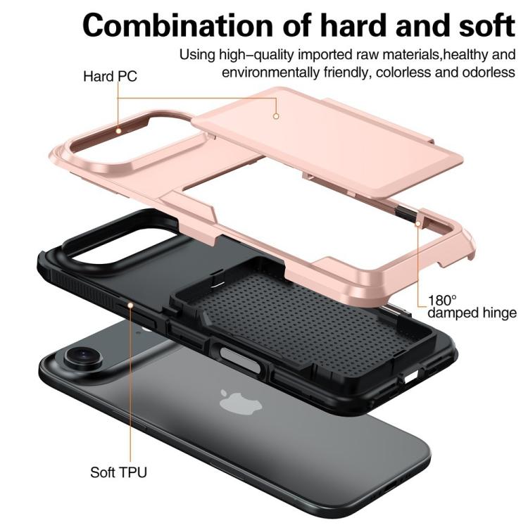 For iPhone 17 Air Kalebol Flip Card Wallet Holder Shockproof Phone Case(Gray) - iPhone 17 Air Cases by Kalebol | Online Shopping UK | buy2fix