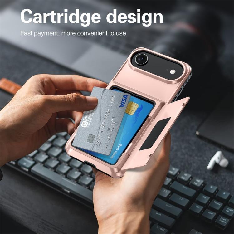 For iPhone 17 Air Kalebol Flip Card Wallet Holder Shockproof Phone Case(Gray) - iPhone 17 Air Cases by Kalebol | Online Shopping UK | buy2fix