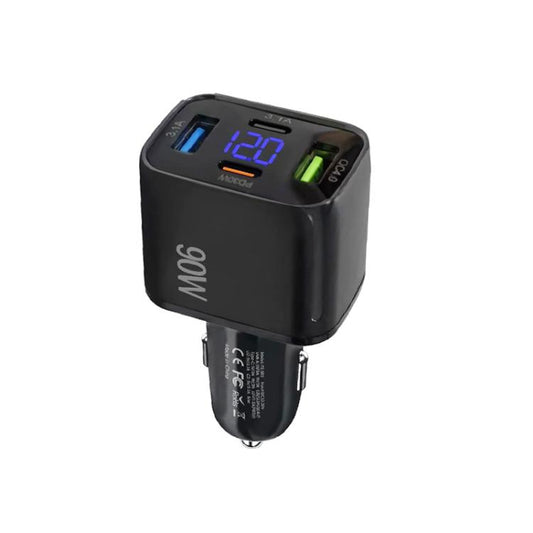 QC4.0 30W + PD3.0 30W LED Digital Display Car Charger(Black) - Car Charger by buy2fix | Online Shopping UK | buy2fix