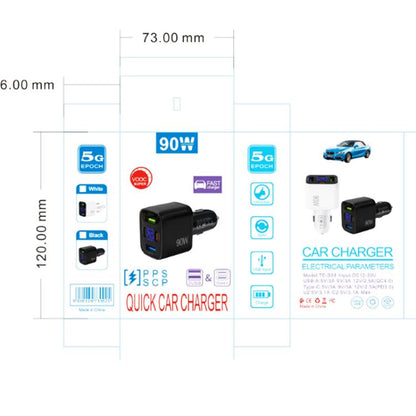 QC4.0 30W + PD3.0 30W LED Digital Display Car Charger(Black) - Car Charger by buy2fix | Online Shopping UK | buy2fix