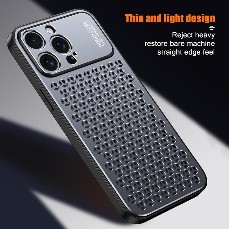 For iPhone 16 Pro Max Kalebol Metal Cooling Breathable Hollow Phone Case(Silver) - iPhone 16 Pro Max Cases by Kalebol | Online Shopping UK | buy2fix