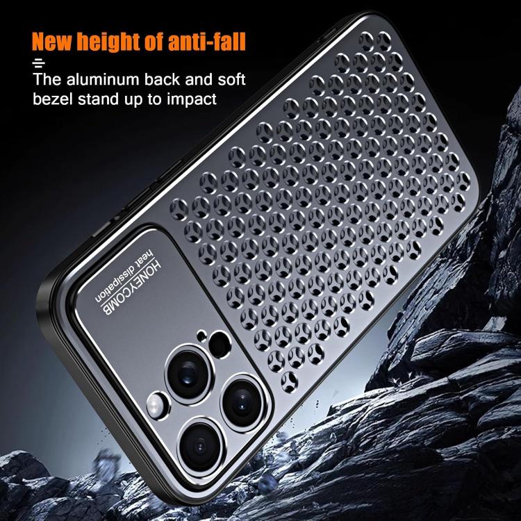 For iPhone 16 Pro Max Kalebol Metal Cooling Breathable Hollow Phone Case(Silver) - iPhone 16 Pro Max Cases by Kalebol | Online Shopping UK | buy2fix