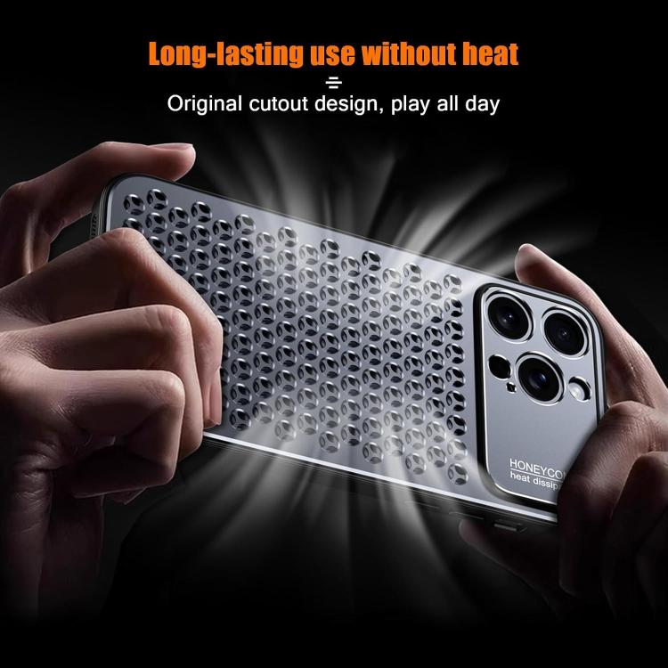 For iPhone 16 Kalebol Metal Cooling Breathable Hollow Phone Case(Silver) - iPhone 16 Cases by Kalebol | Online Shopping UK | buy2fix
